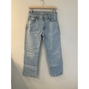 Abercrombie Fitch 90s Straight Ultra High Rise Light Wash Denim Jeans Size 28